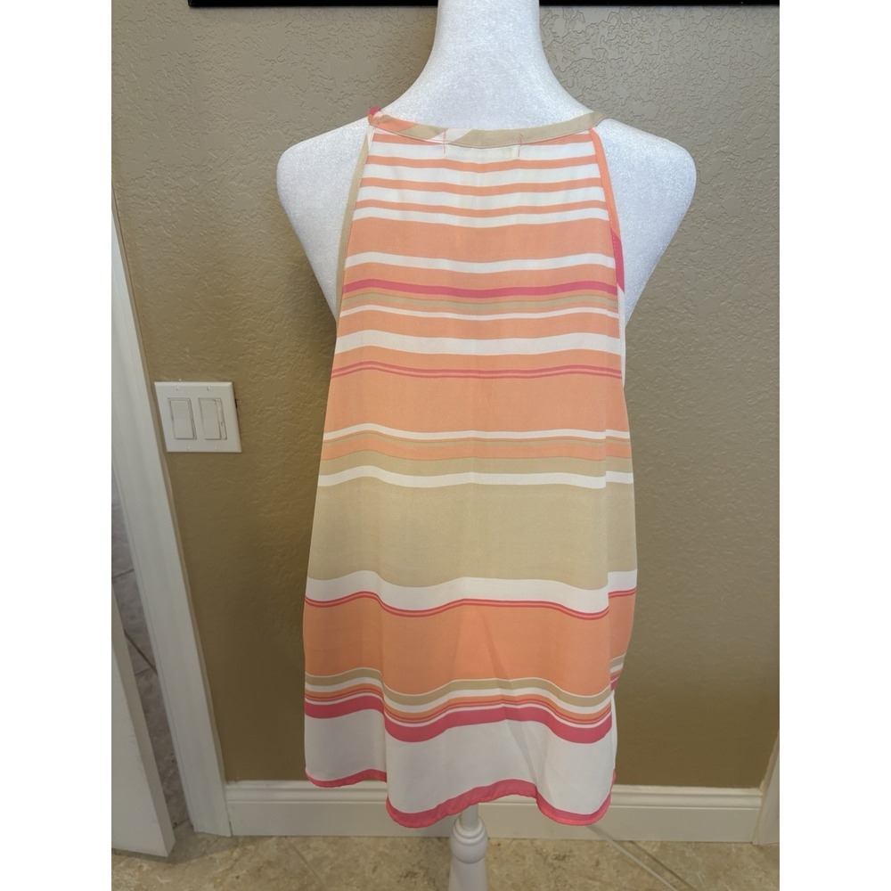 Sophie Rue Coral‎ Striped Lightweight Tank Top, Large